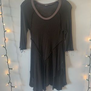 Free people weekend traveler black layering shirt